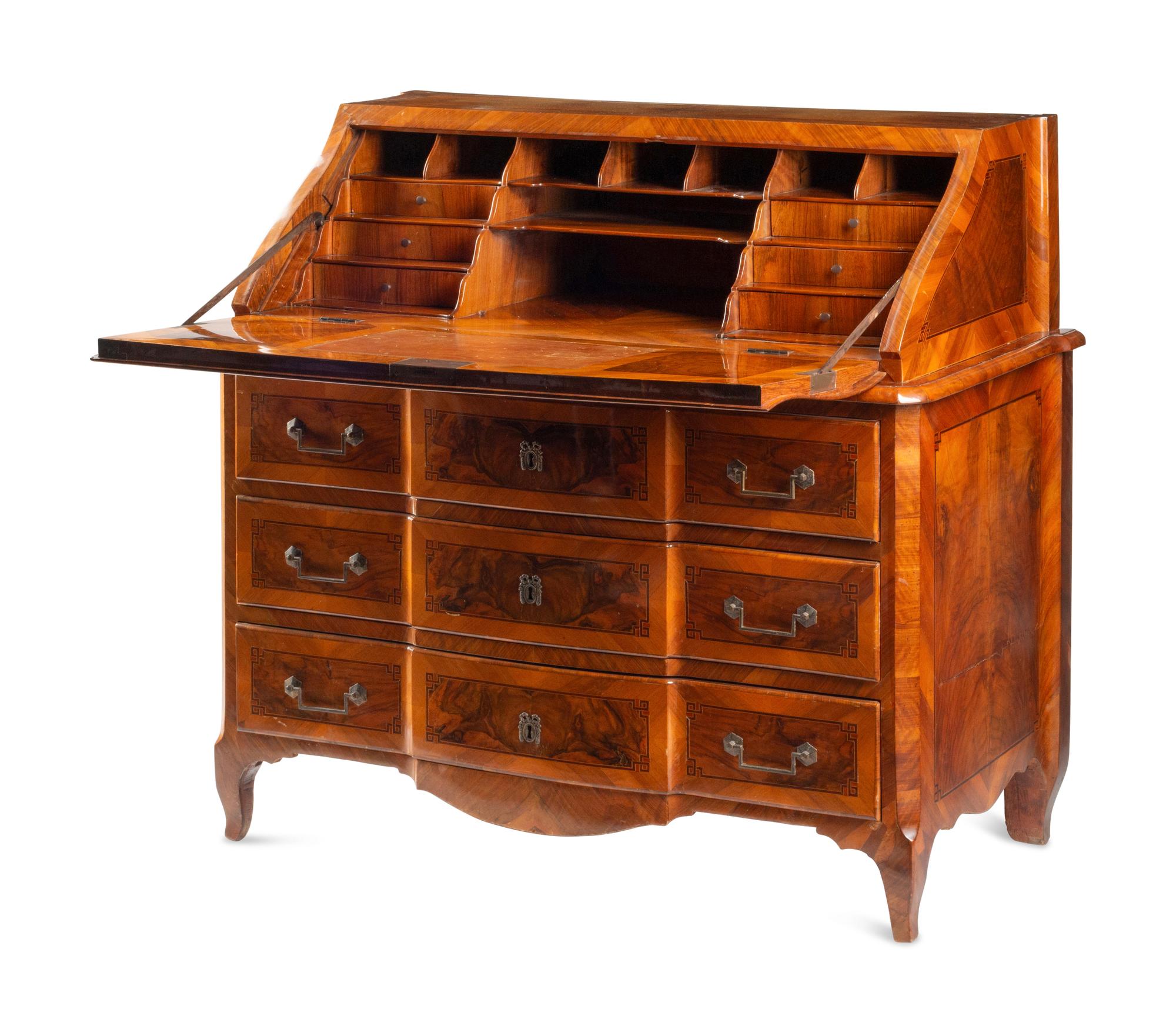 A German Walnut Tabernacle Bureau