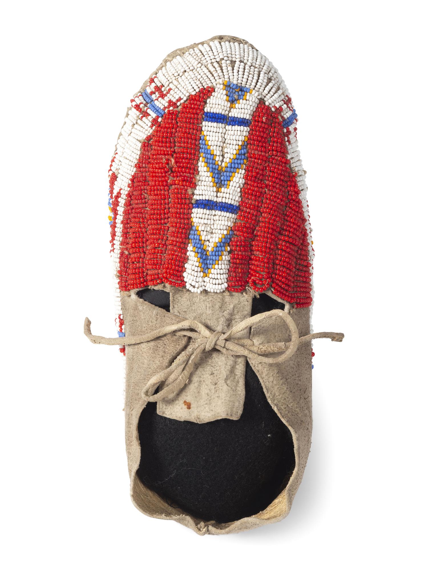 Northern Plains Beaded Hide Moccasins