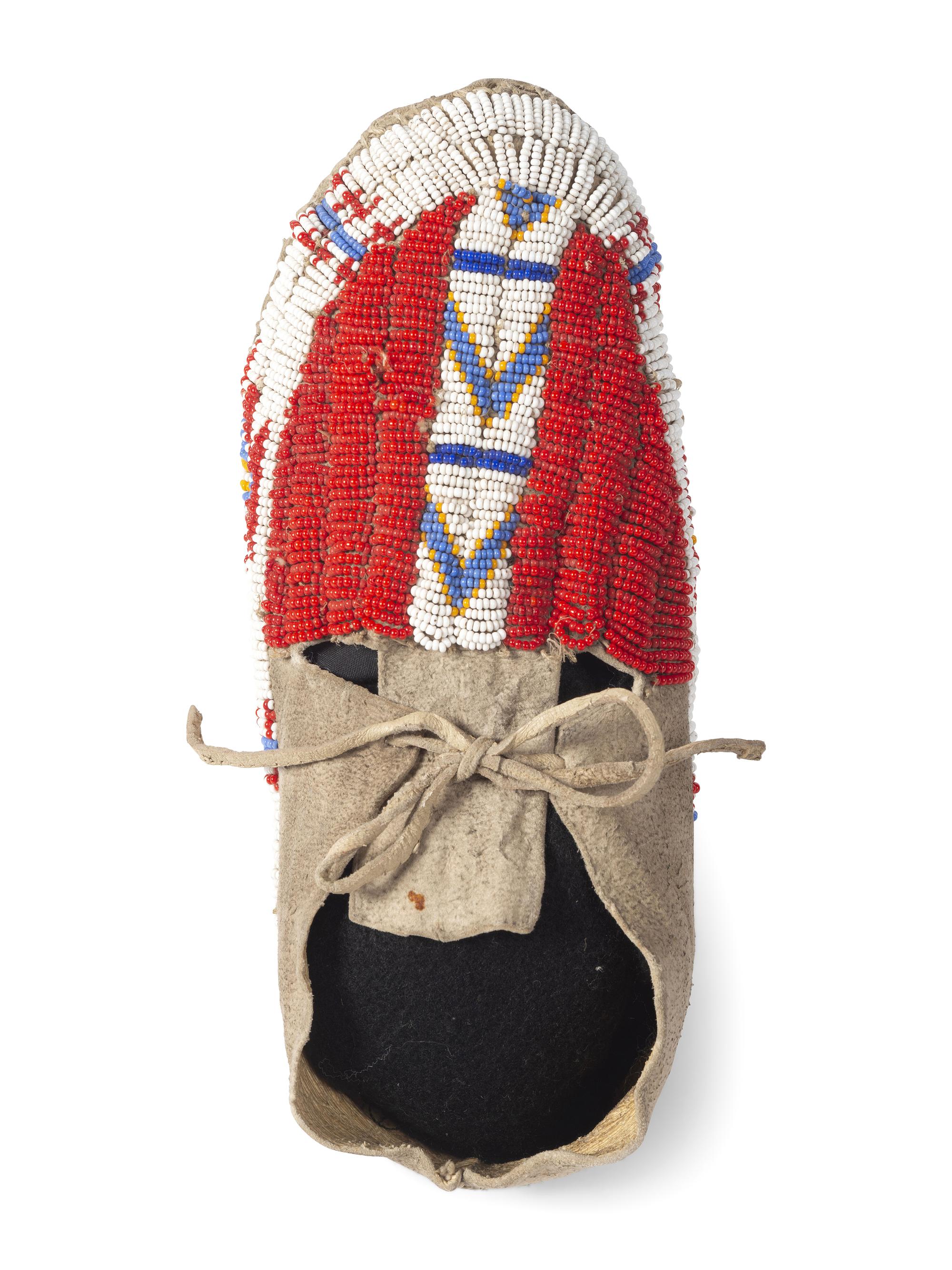 Northern Plains Beaded Hide Moccasins