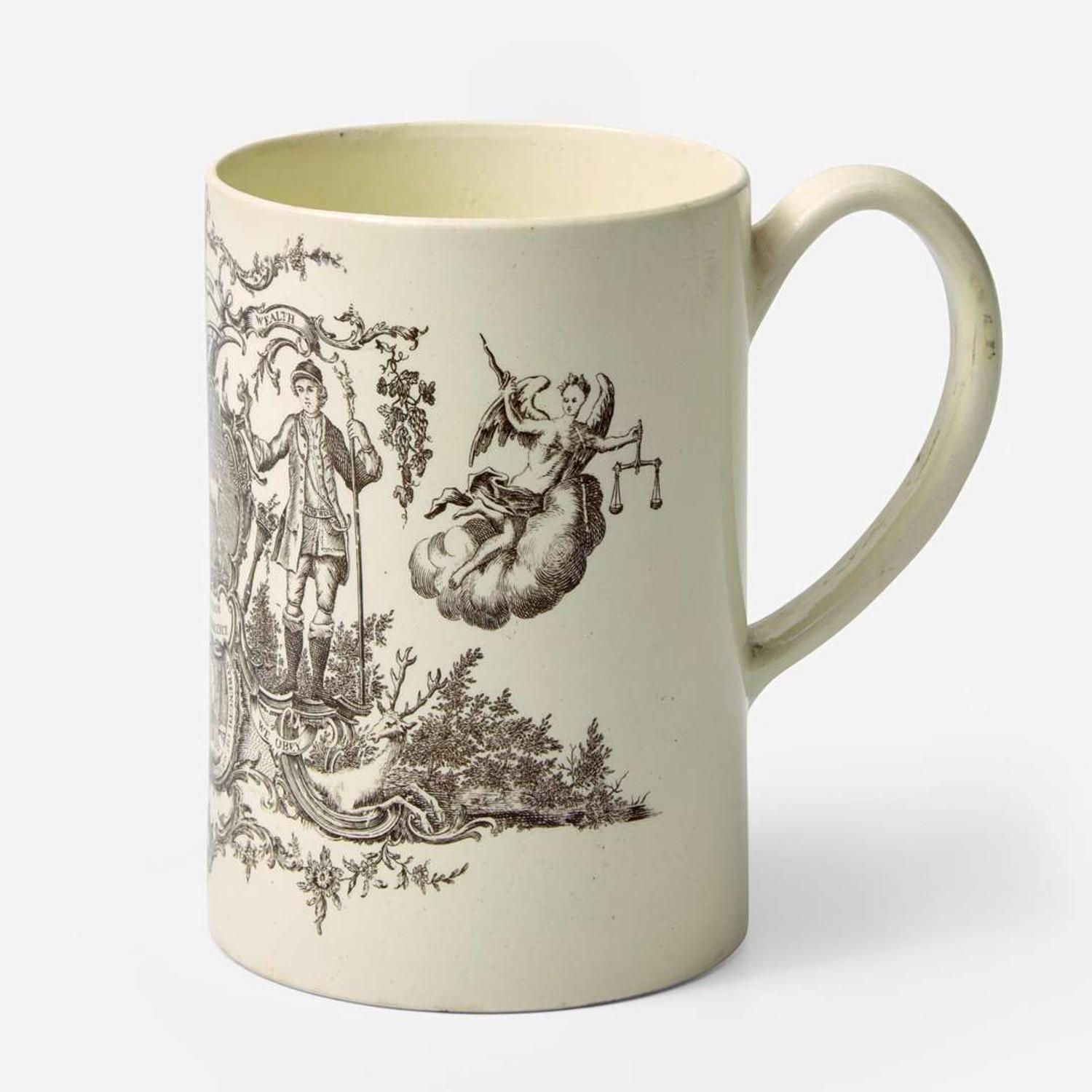 A Wedgwood Transfer-Printed Queensware Mug UK, 1760s