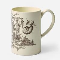 A Wedgwood Transfer-Printed Queensware Mug UK, 1760s