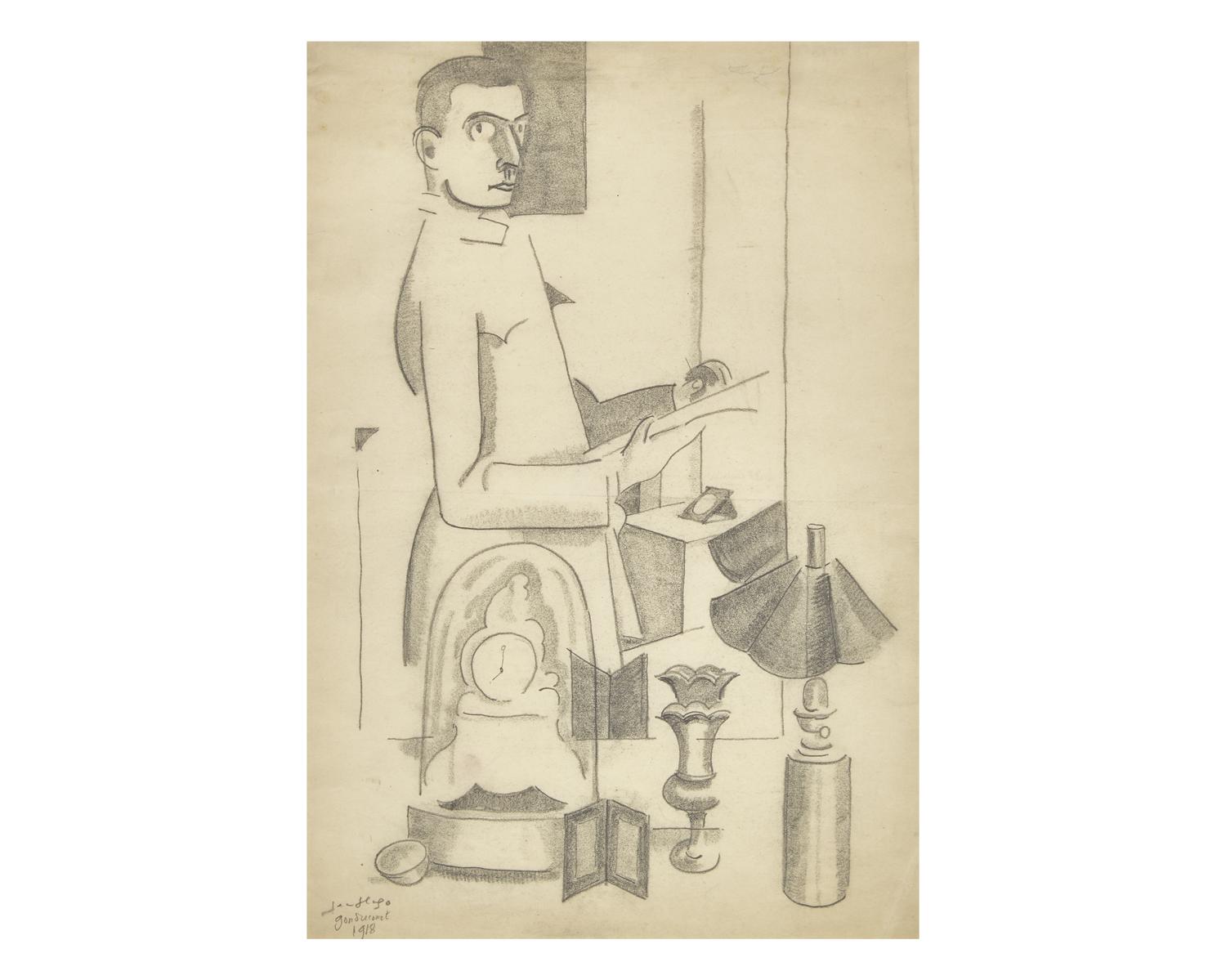 Le Peintre dans son Atelier (Autoportrait) , 1918