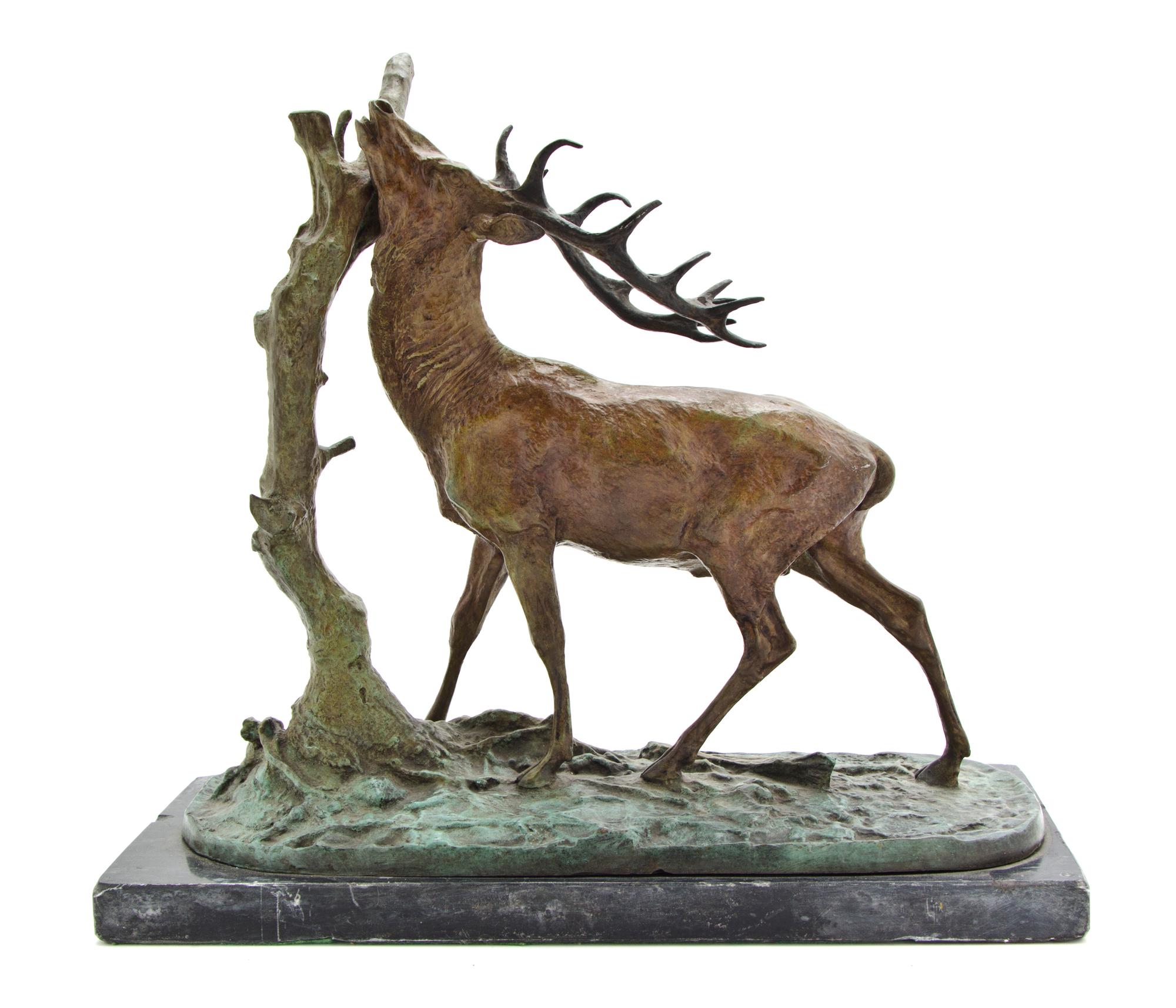 A French Bronze Animalier Group, Pierre Jules Mene (1810-1877), Height 13 1/4 inches.