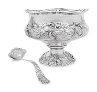 A Large Reed & Barton Silver Punch Bowl and Ladle