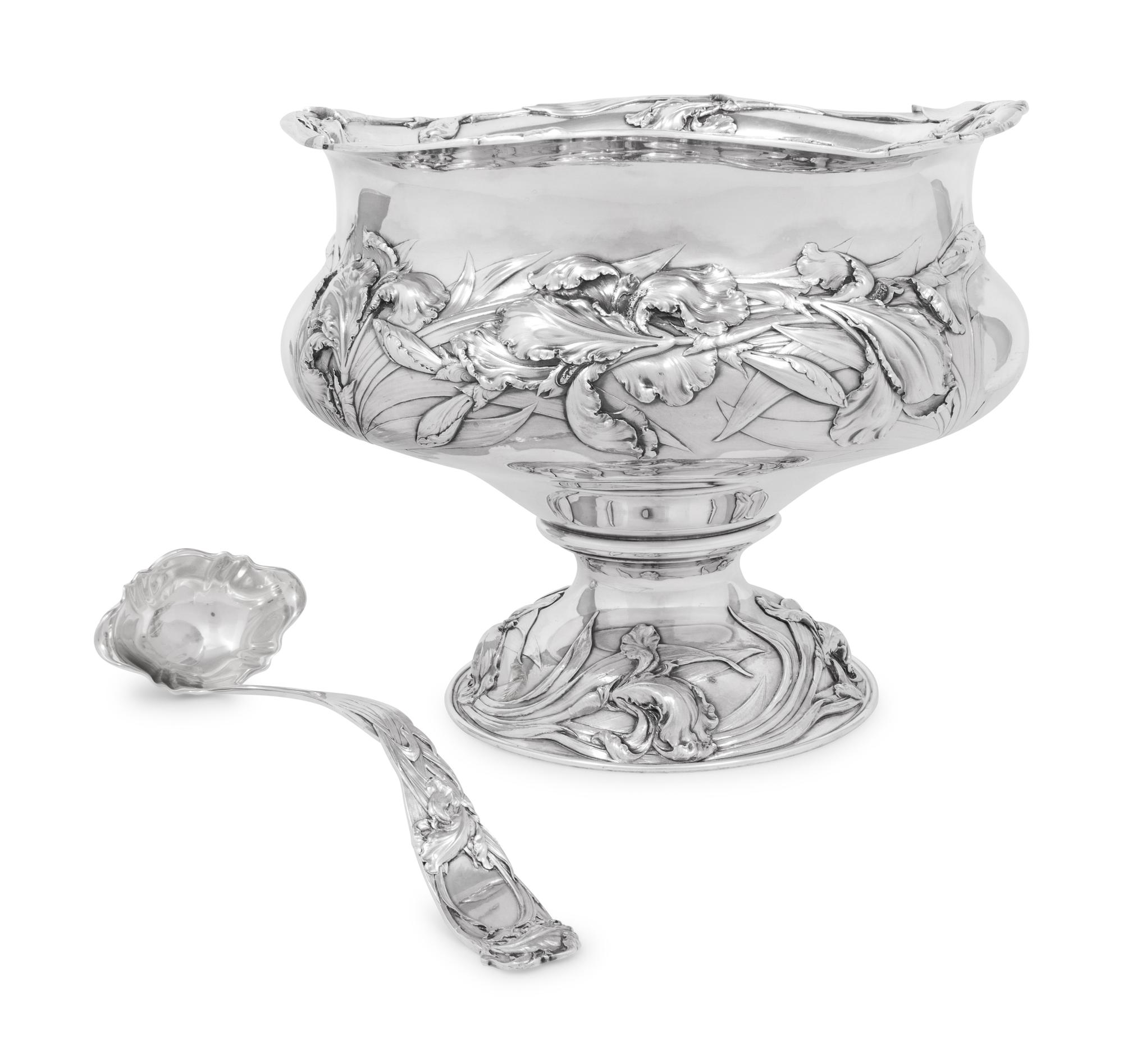 A Large Reed & Barton Silver Punch Bowl and Ladle