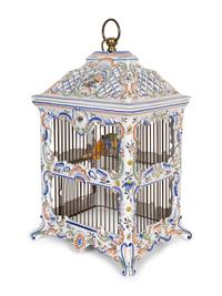 A French Faience Bird Cage