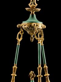 A Pair of Empire Style Six-Light Chandeliers