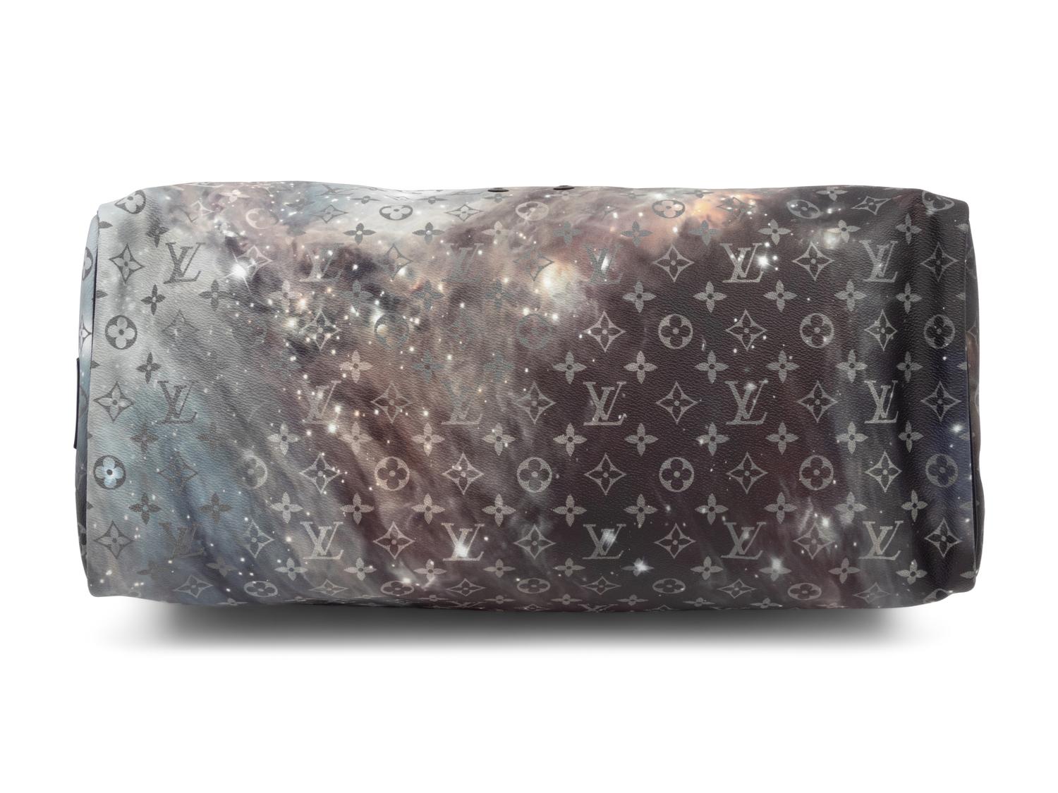 Louis Vuitton Limited Edition Keepall Bandoulière 50 in Black Monogram Canvas with Galaxy Print, Virgil Abloh, Spring Summer 2019