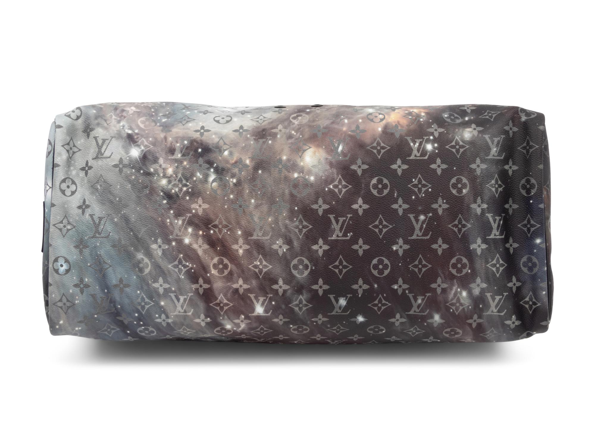 Louis Vuitton Limited Edition Keepall Bandoulière 50 in Black Monogram Canvas with Galaxy Print, Virgil Abloh, Spring Summer 2019