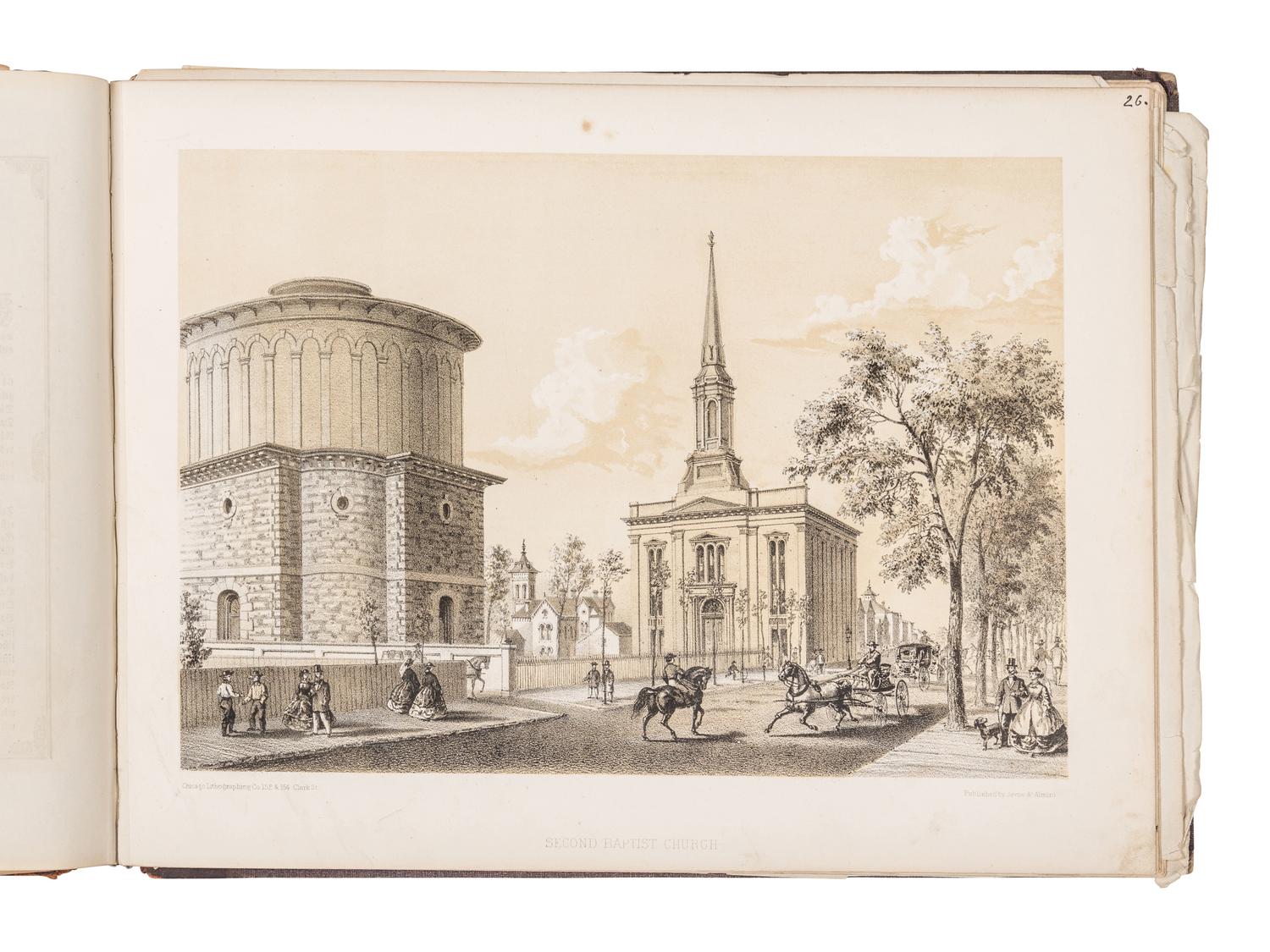 [CHICAGO]. KURZ, Louis (1834-1921). A group of 8 prints from Chicago Illustrated depicting pre-fire Chicago. Chicago: Jevne & Almini, 1866