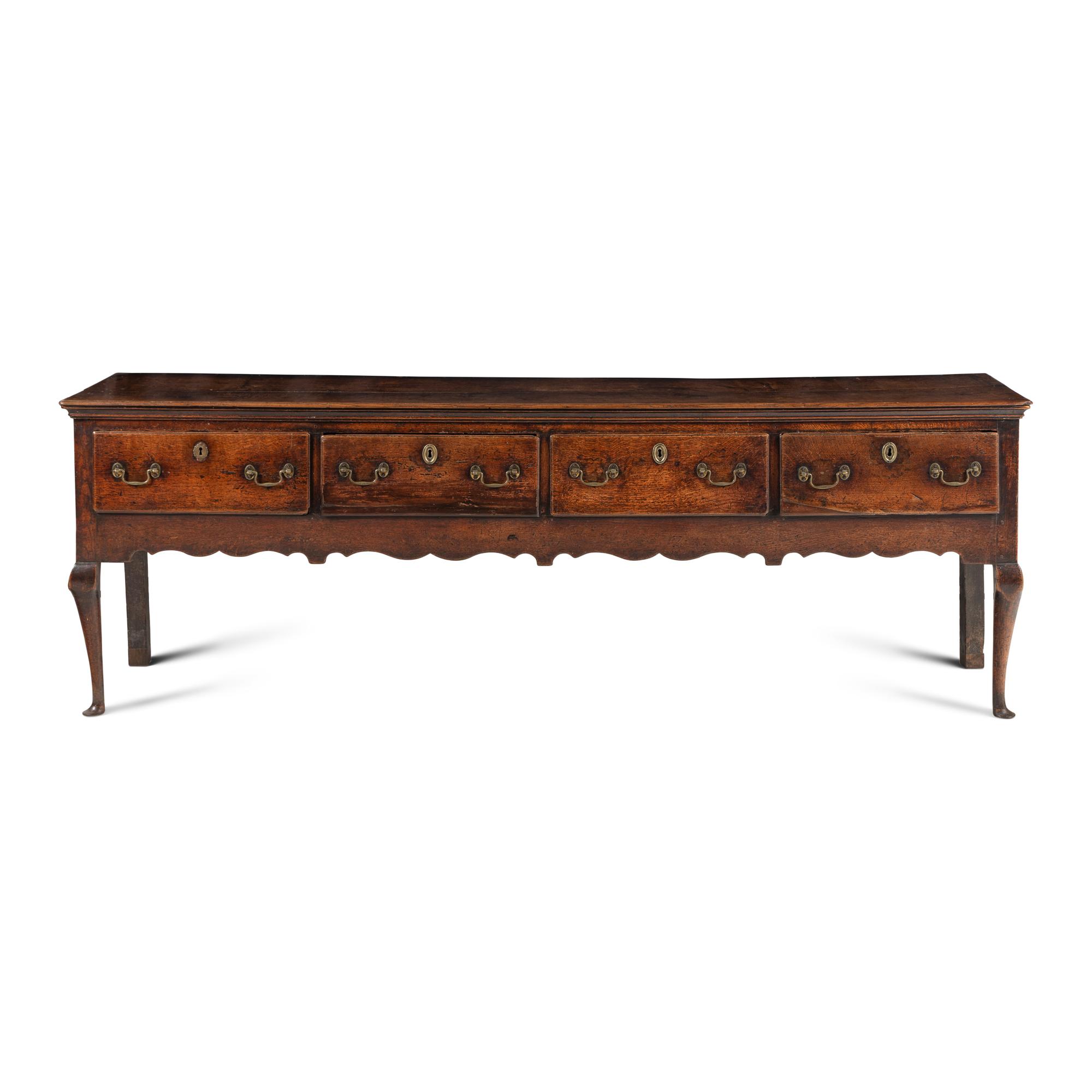 A Queen Anne Oak Four-Drawer Dresser