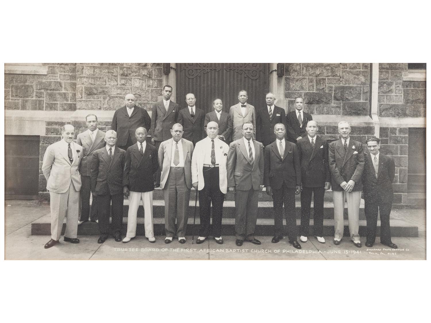 [RELIGION]. A group of 7 items involving African American churches and pastors, incl. AME Church membership card, Order of the Black Rose membership card, photographs, and imprints.