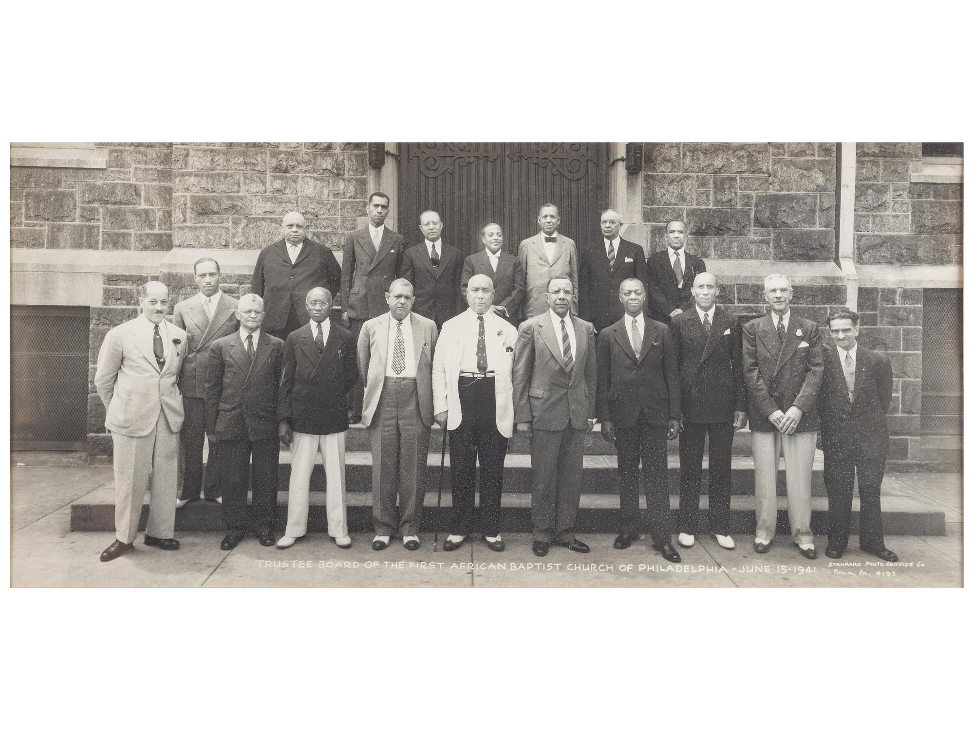 [RELIGION]. A group of 7 items involving African American churches and pastors, incl. AME Church membership card, Order of the Black Rose membership card, photographs, and imprints.