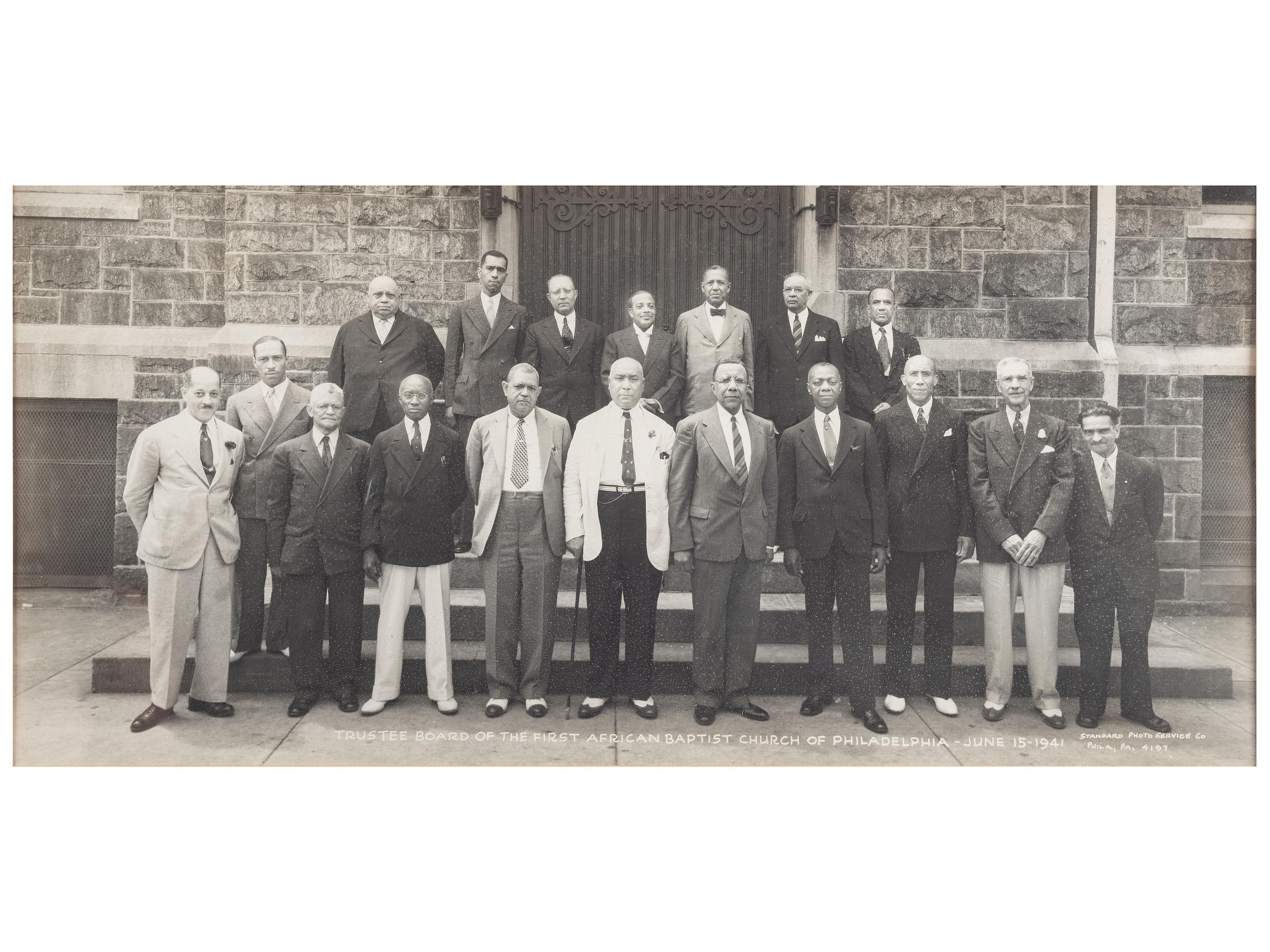 [RELIGION]. A group of 7 items involving African American churches and pastors, incl. AME Church membership card, Order of the Black Rose membership card, photographs, and imprints.
