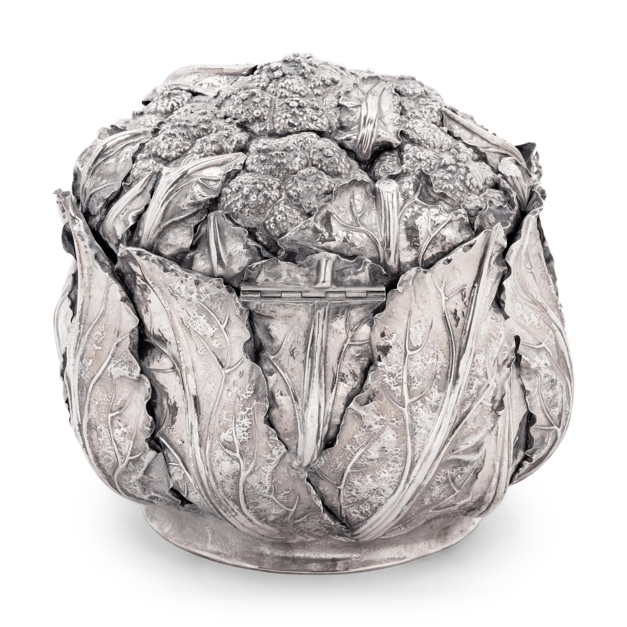 An Italian Silver Cabbage-Form Fruit Cooler