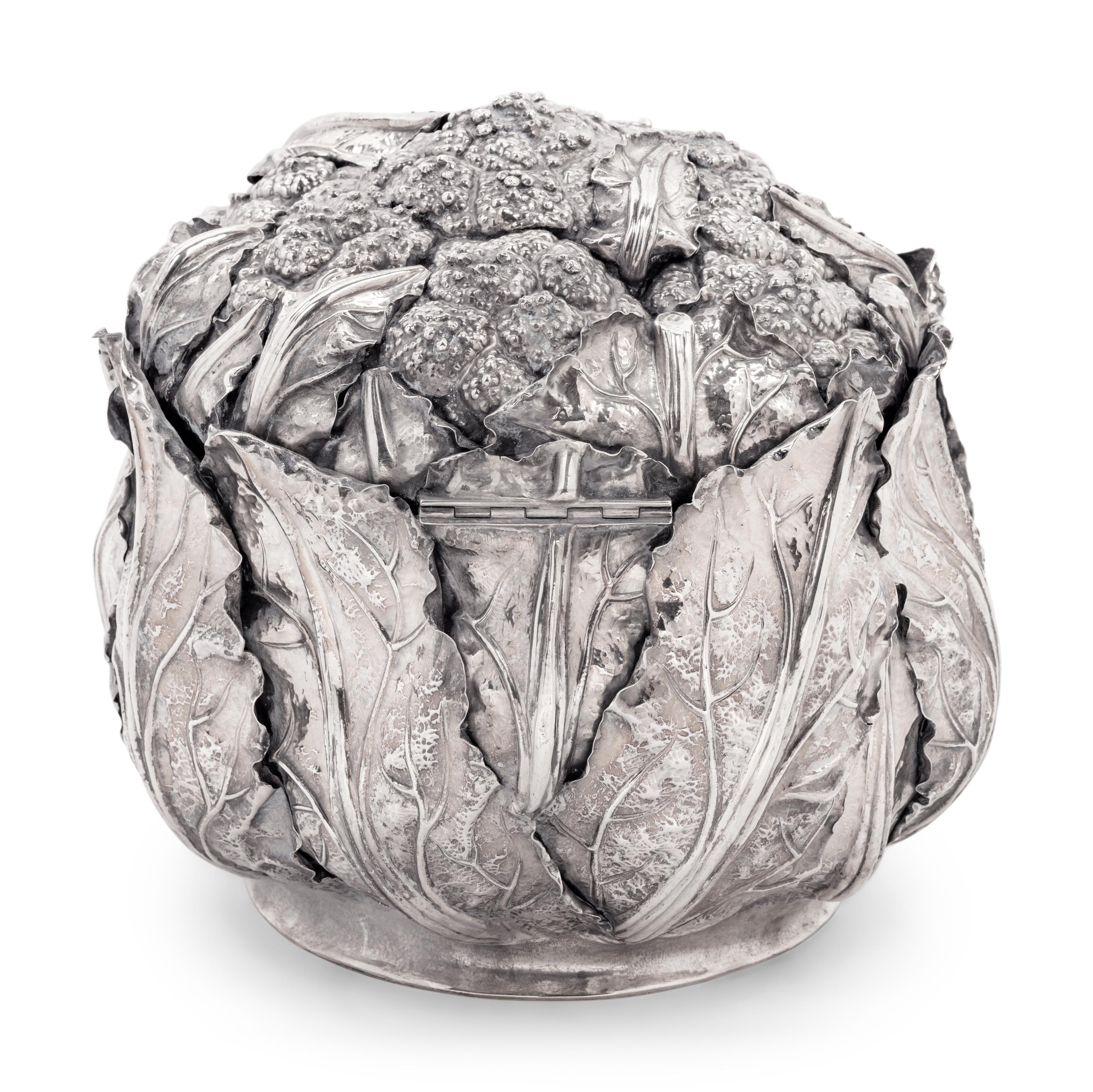 An Italian Silver Cabbage-Form Fruit Cooler