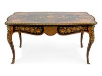 A French Gilt-Bronze-Mounted Kingwood, Tulipwood and Marquetry Centre Table