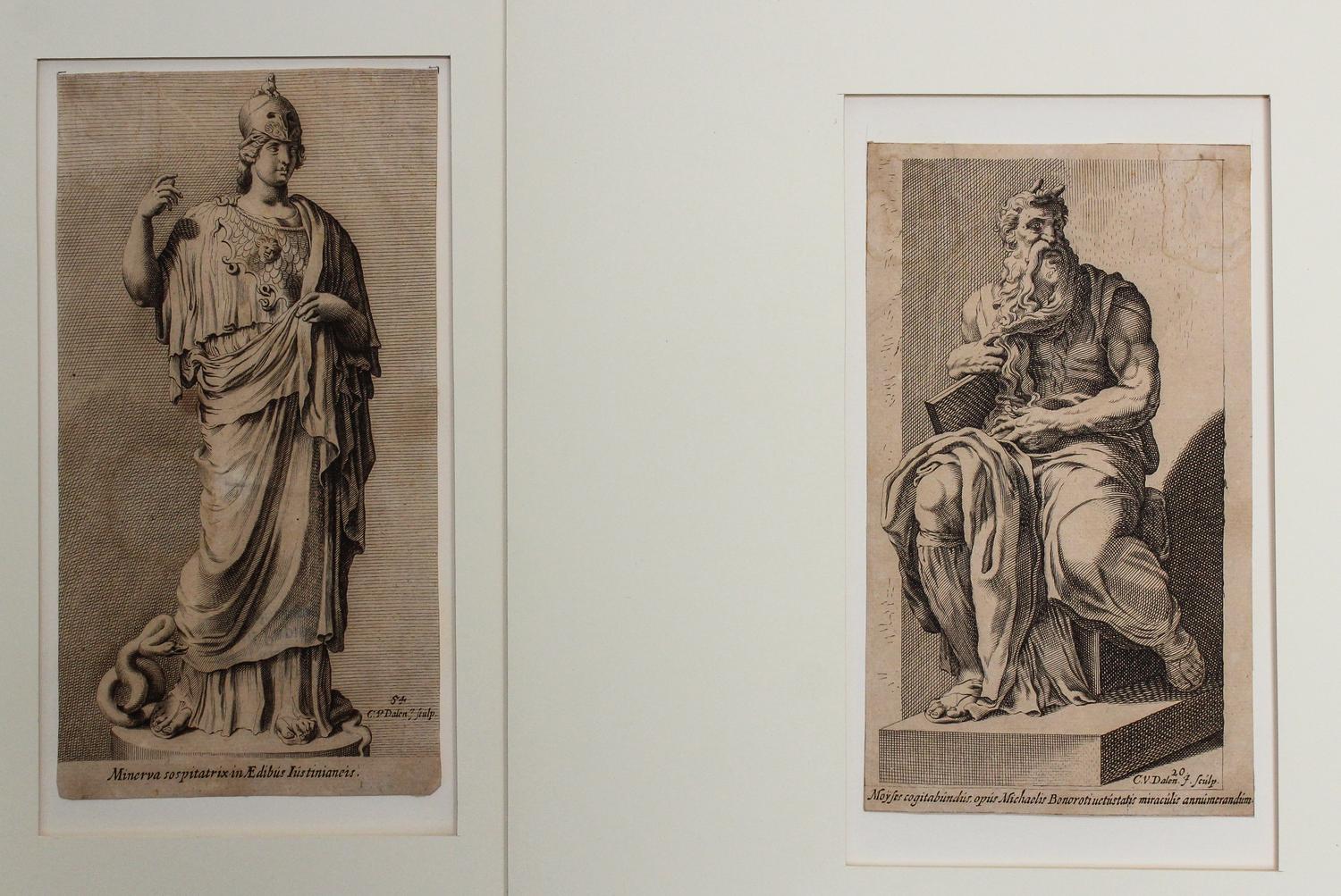 Cornelis van Dalen I, (Dutch, 1592-1665), a group of 9 engravings after Francois Perrier depicting Roman gods and emperors.