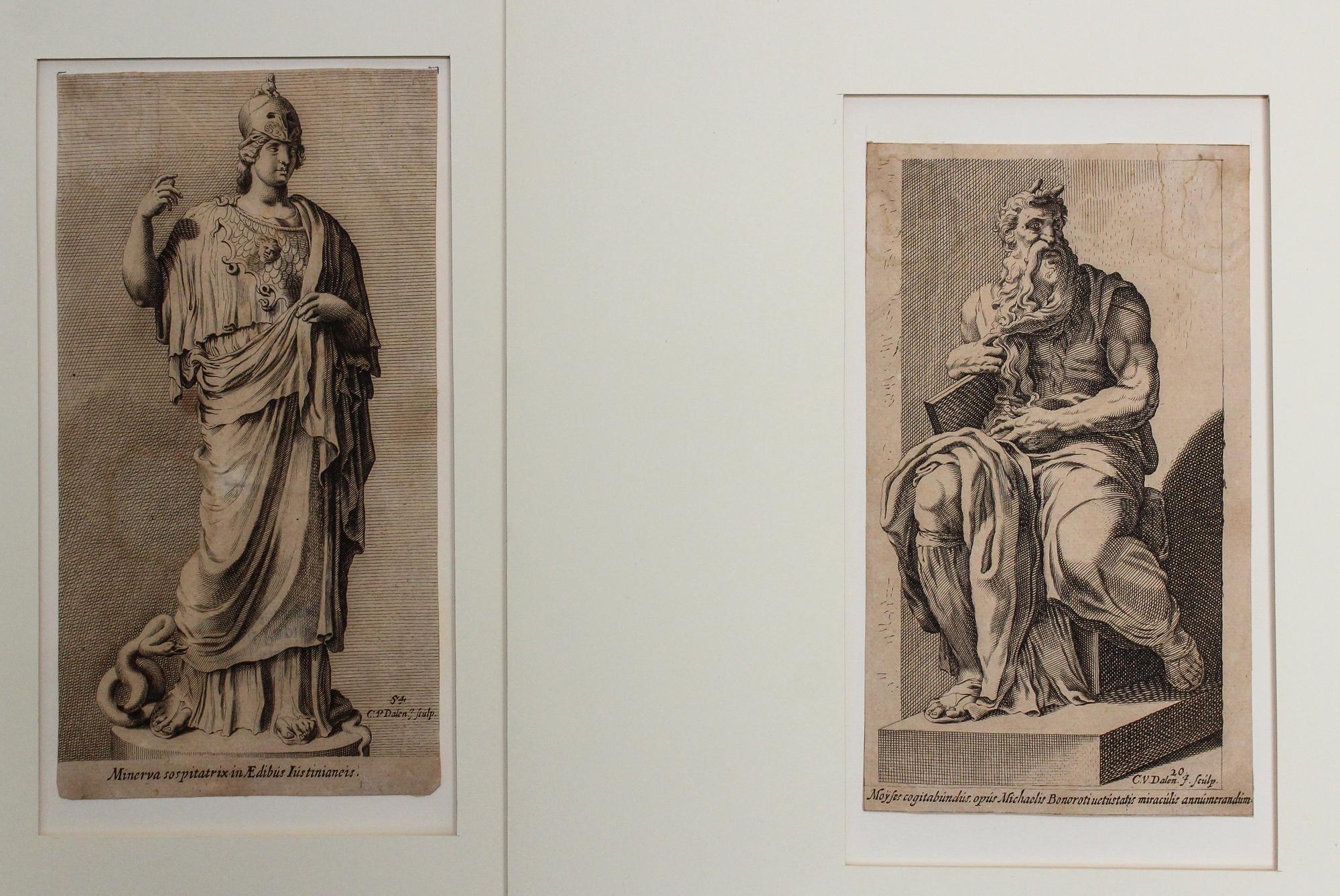 Cornelis van Dalen I, (Dutch, 1592-1665), a group of 9 engravings after Francois Perrier depicting Roman gods and emperors.