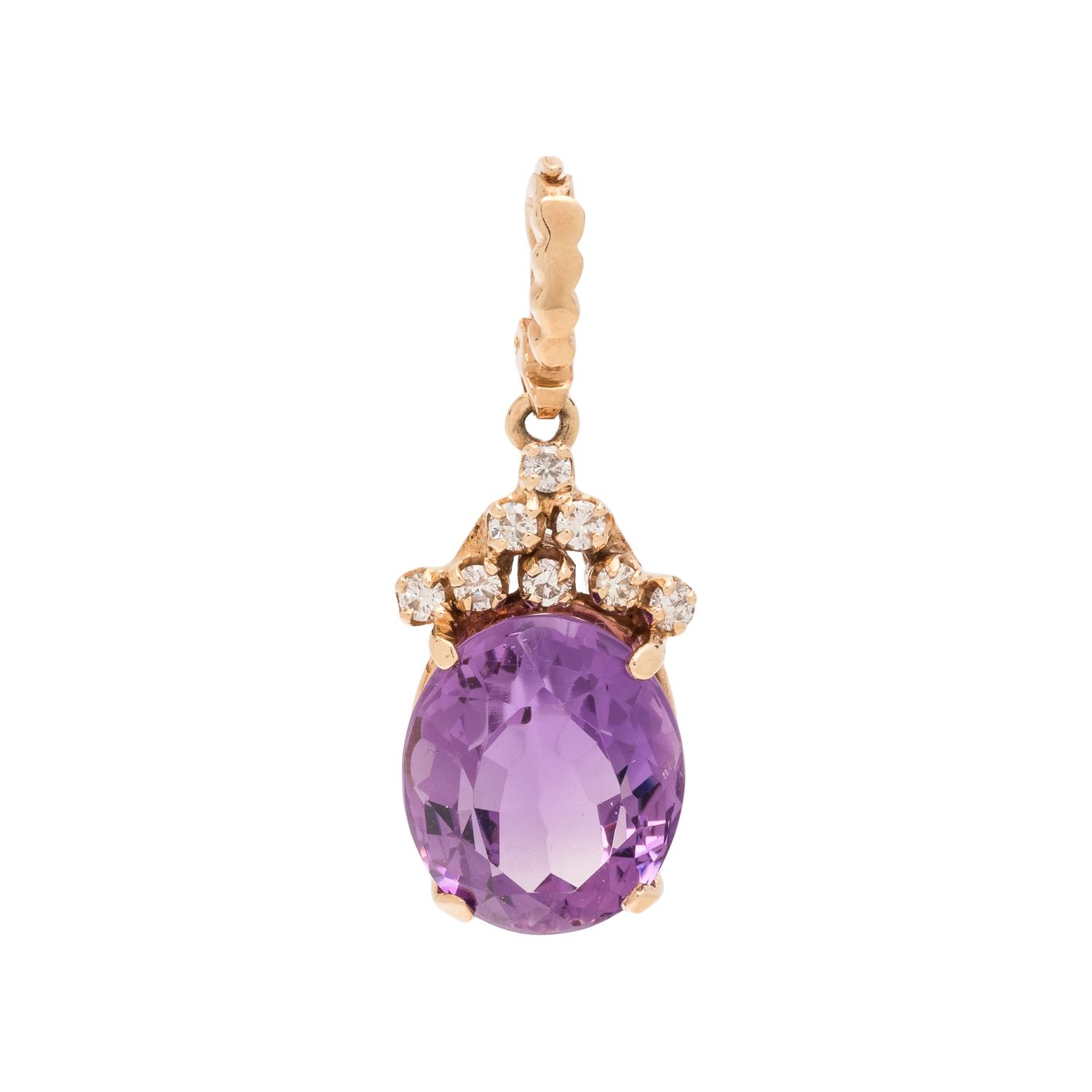 AMETHYST AND DIAMOND PENDANT