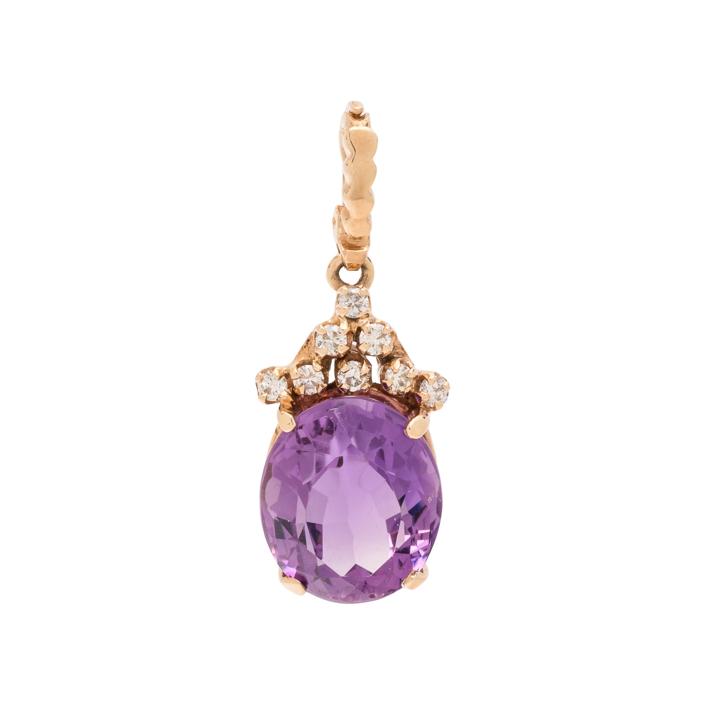AMETHYST AND DIAMOND PENDANT