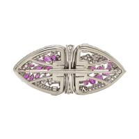 DIAMOND, PINK DIAMOND AND RUBY DOUBLE CLIP BROOCH