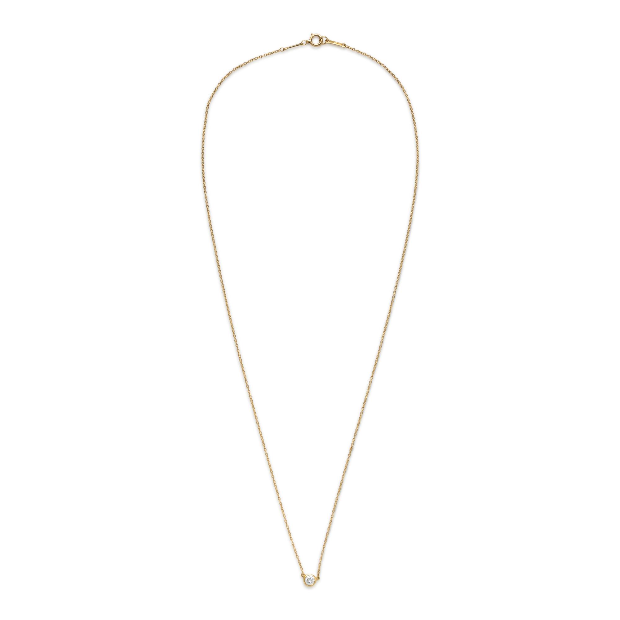 Tiffany & Co., Elsa Peretti, 'Diamonds by the Yard', Yellow Gold and Diamond Solitaire Necklace