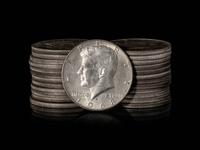 A Group of Twenty-Five Pre-1971 John F. Kennedy 50c Coins