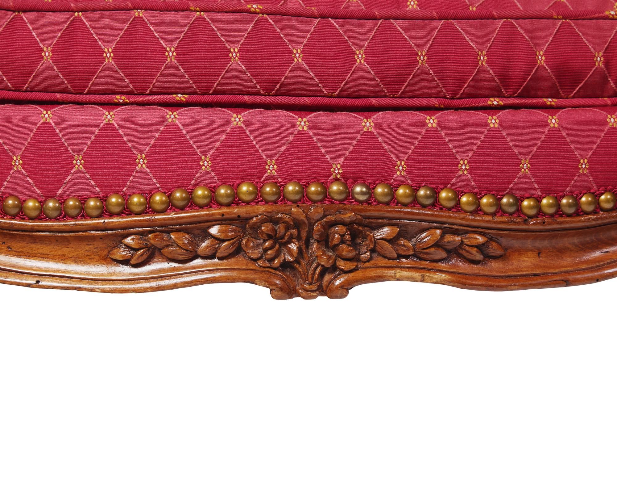 A George III Mahogany Window Bench in the French Taste