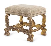 An Italian Baroque Style Giltwood Stool