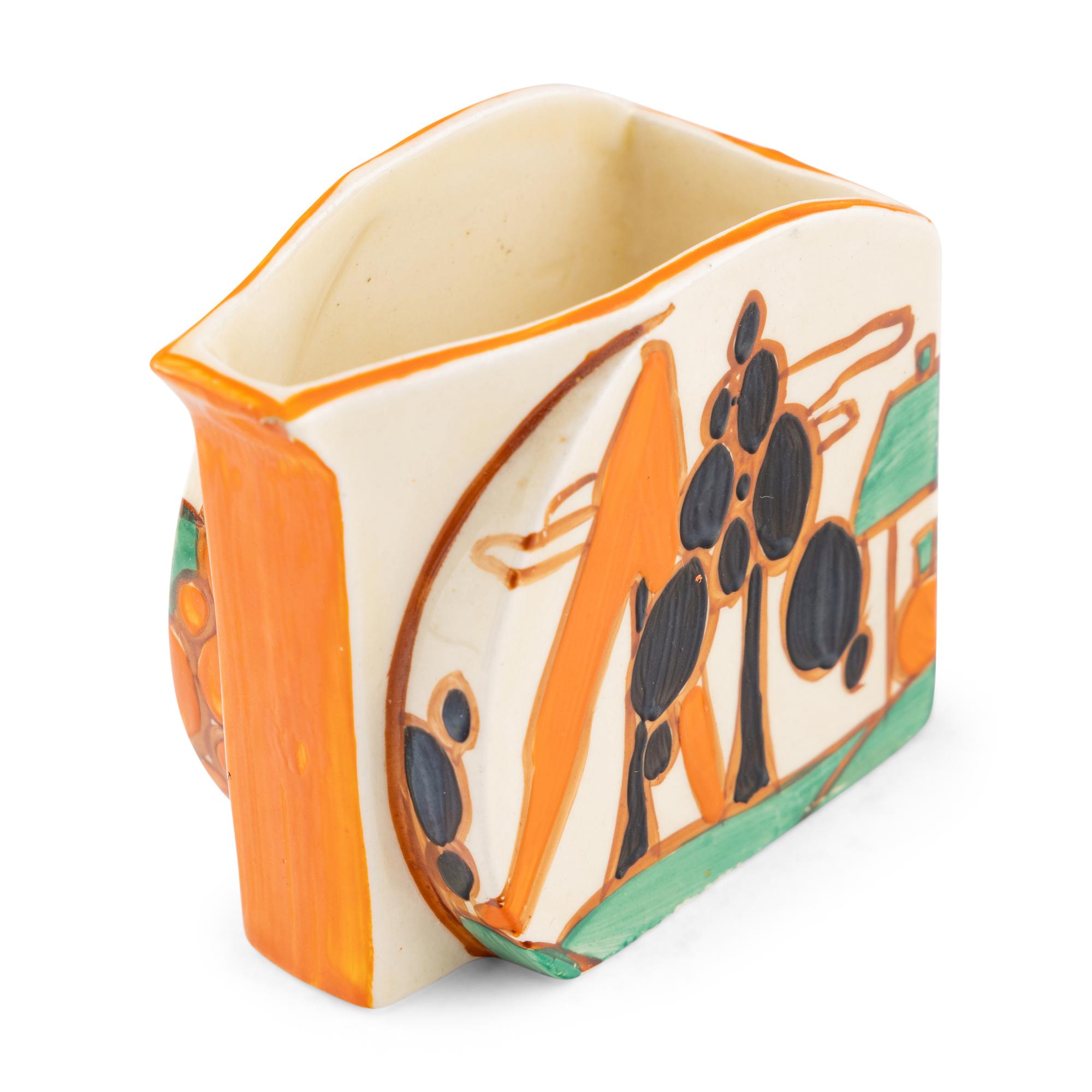 A Group of Seven Clarice Cliff Trees and House (Alpine) Ceramic Table Articles