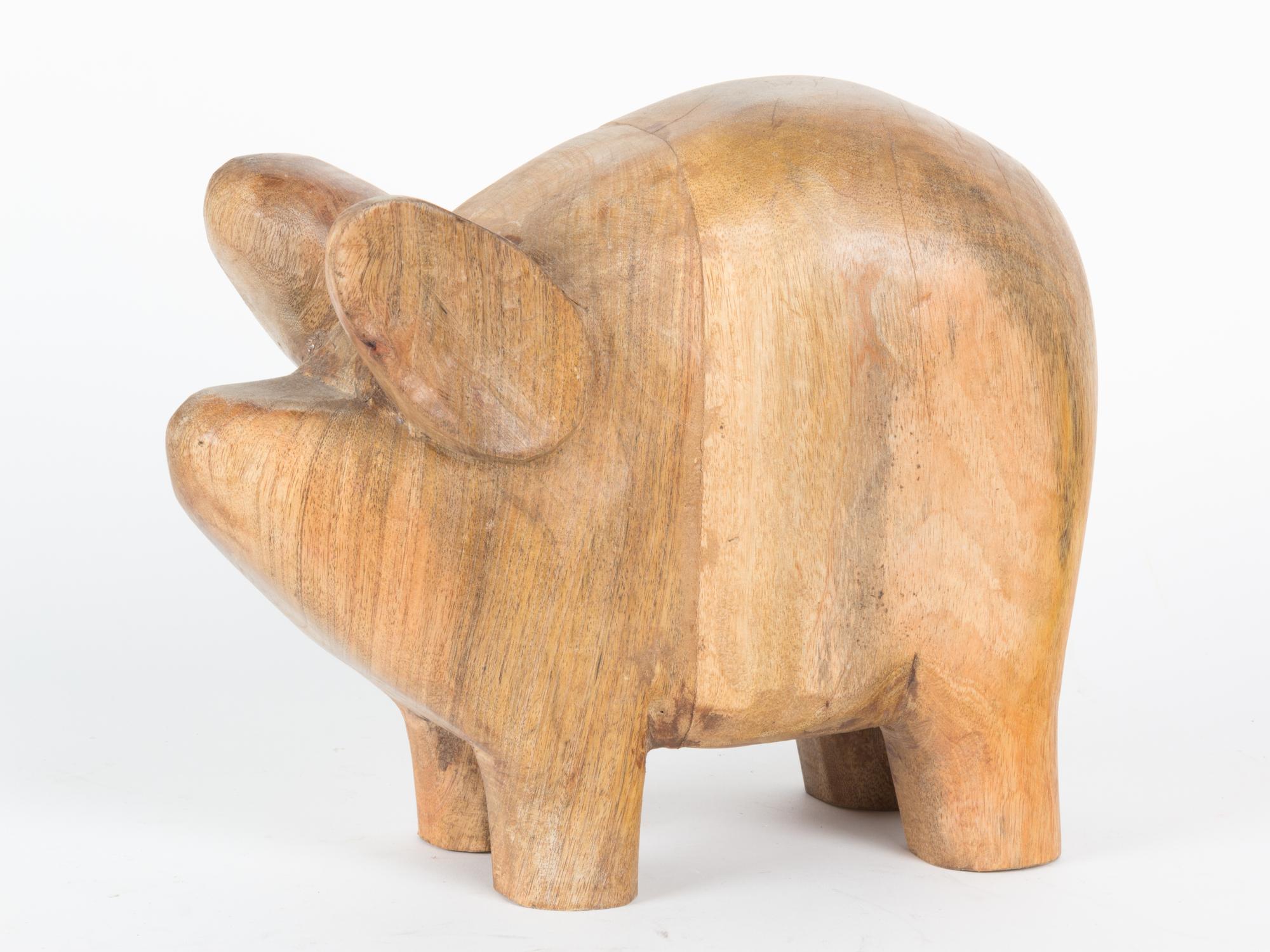 A Wooden Model of a Pig Height 10 inches. — 20TH CENTURY