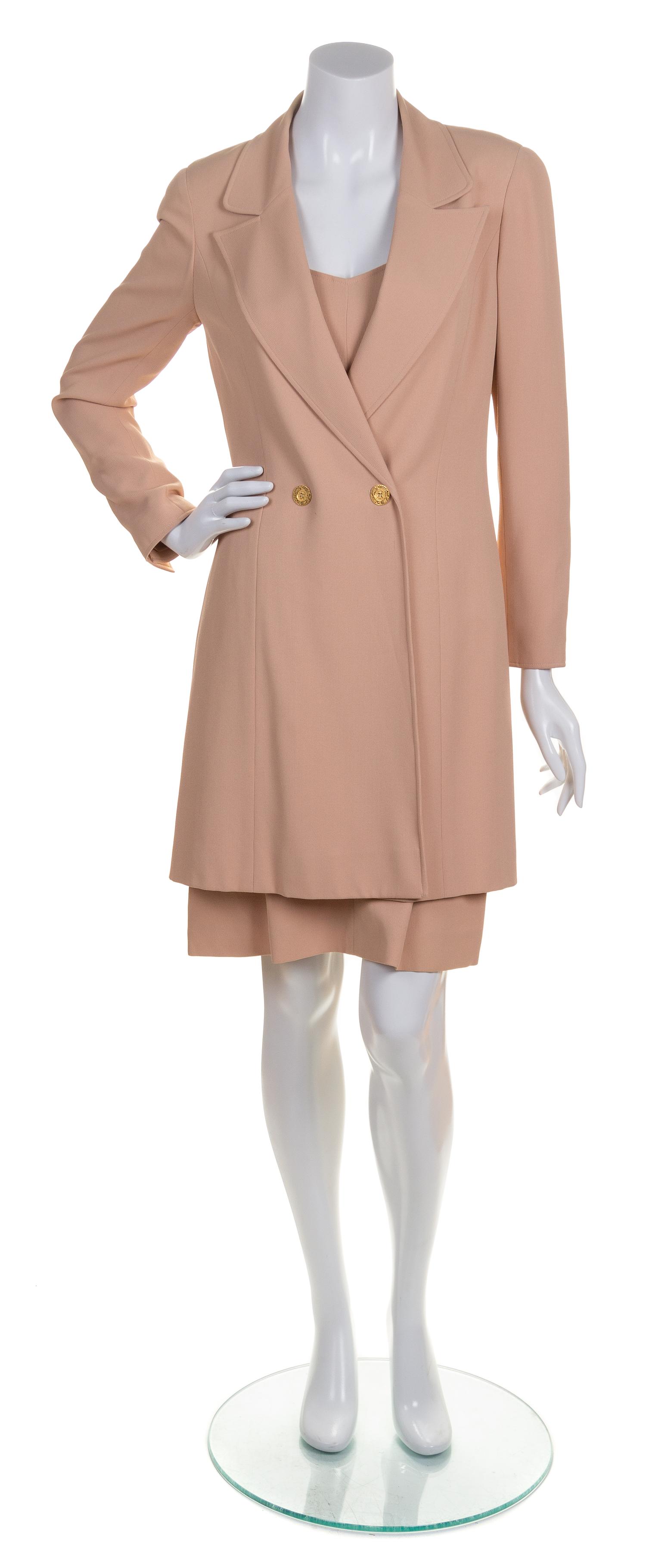A Chanel Camel Dress Ensemble, Size: 40.