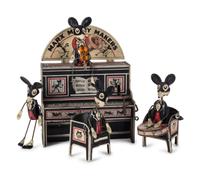 A Marx Merry Makers Tin Wind-Up Mouse Band with Original Box