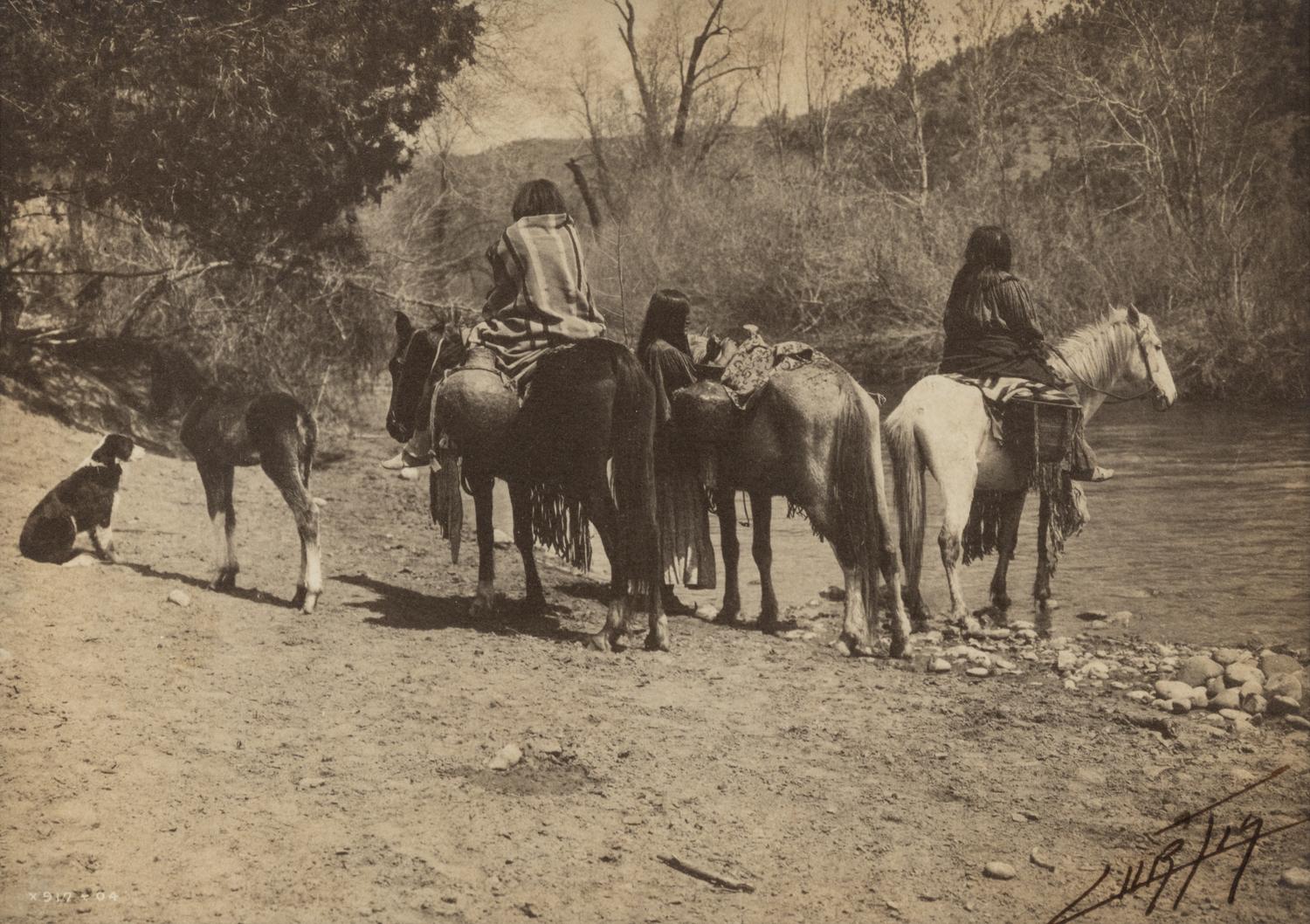 Edward S. Curtis (1868-1952) Apaches at the Ford, 1904