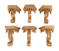 A Set of Six Georgian Style Giltwood Wall Brackets