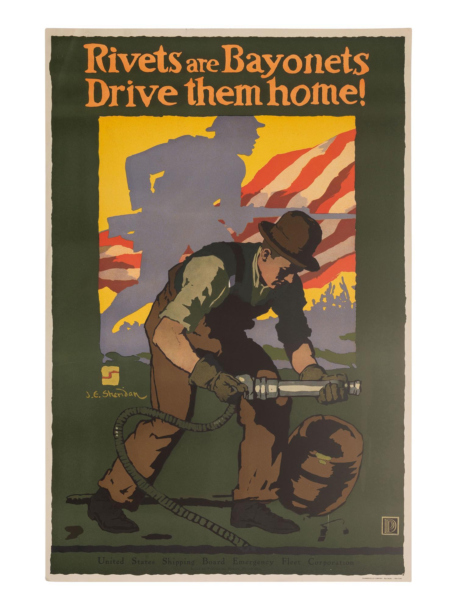 [WWI]. 5 posters issued by the United States Shipping Board Emergency Fleet Corporation.