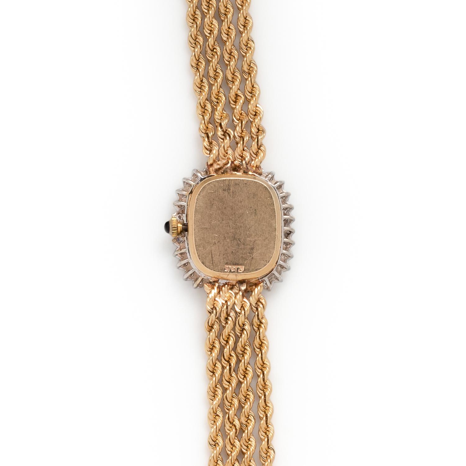 14K YELLOW GOLD AND DIAMOND WATCH