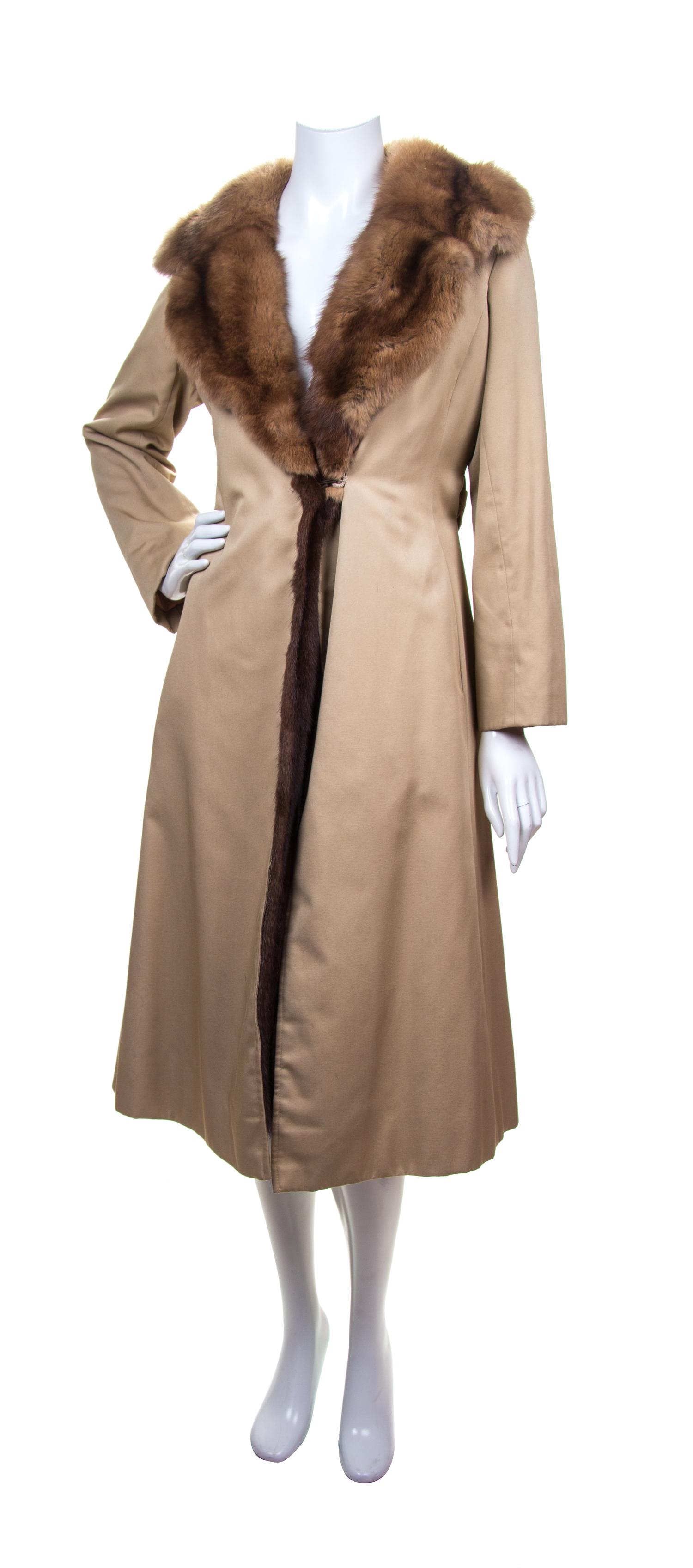 A Mink Lined Tan Coat,