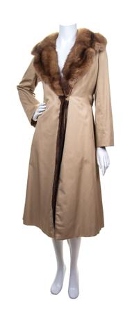 A Mink Lined Tan Coat,