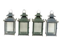 Two Pairs of Painted Steel Lanterns