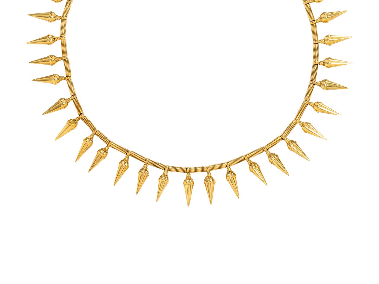 ETRUSCAN REVIVIAL, YELLOW GOLD NECKLACE