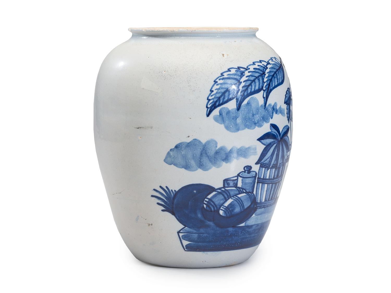 A Delftware Tobacco Jar