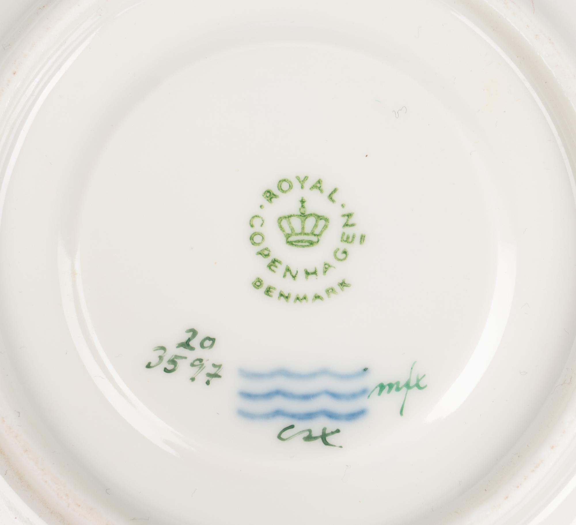 A Set of Twenty-Nine Royal Copenhagen Flora Danica Porcelain Cups and Saucers
