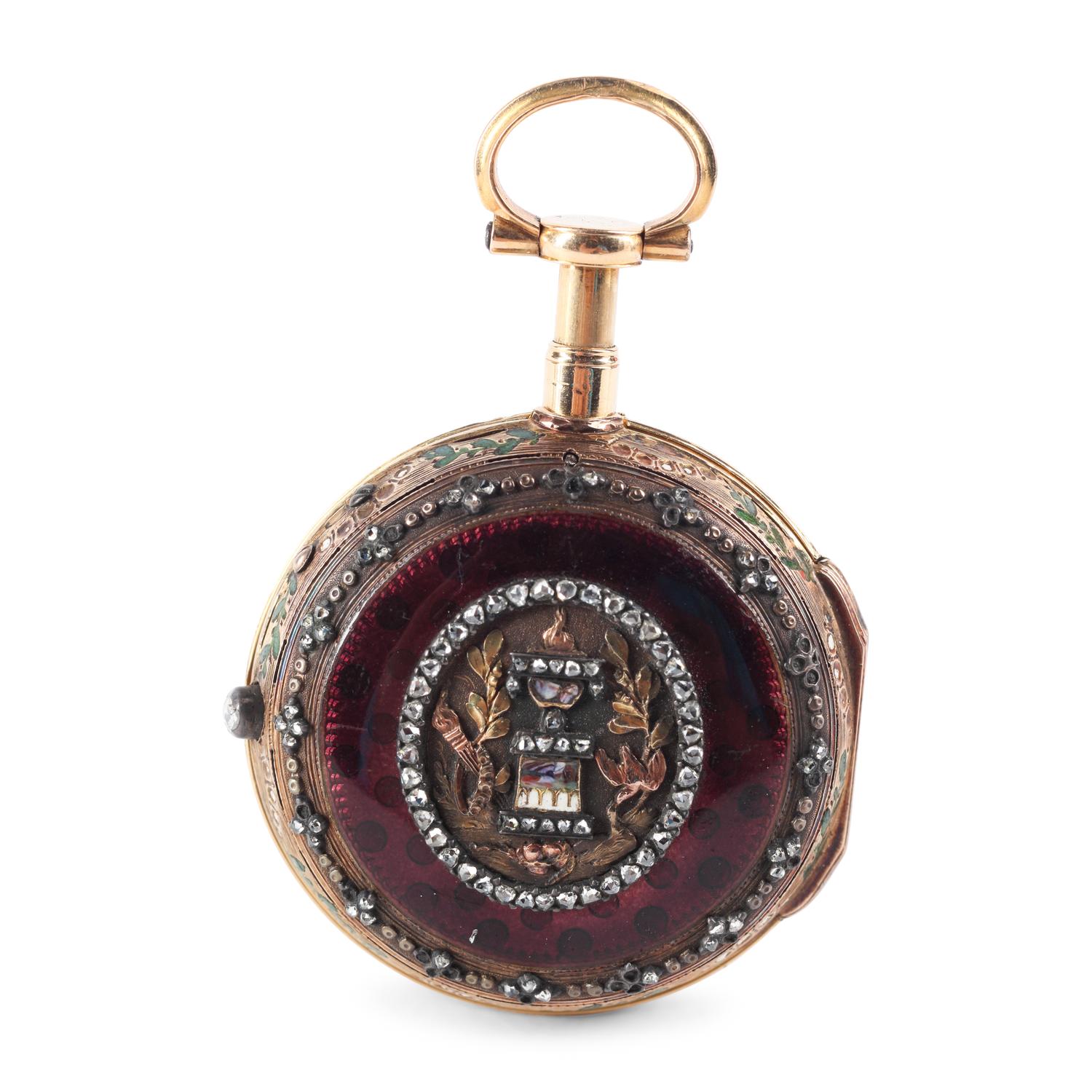 A French Gold, Enamel and Diamond Pocket Watch