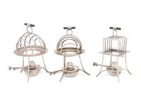 Three Asprey Silver-Plate Toast Racks with Warmers