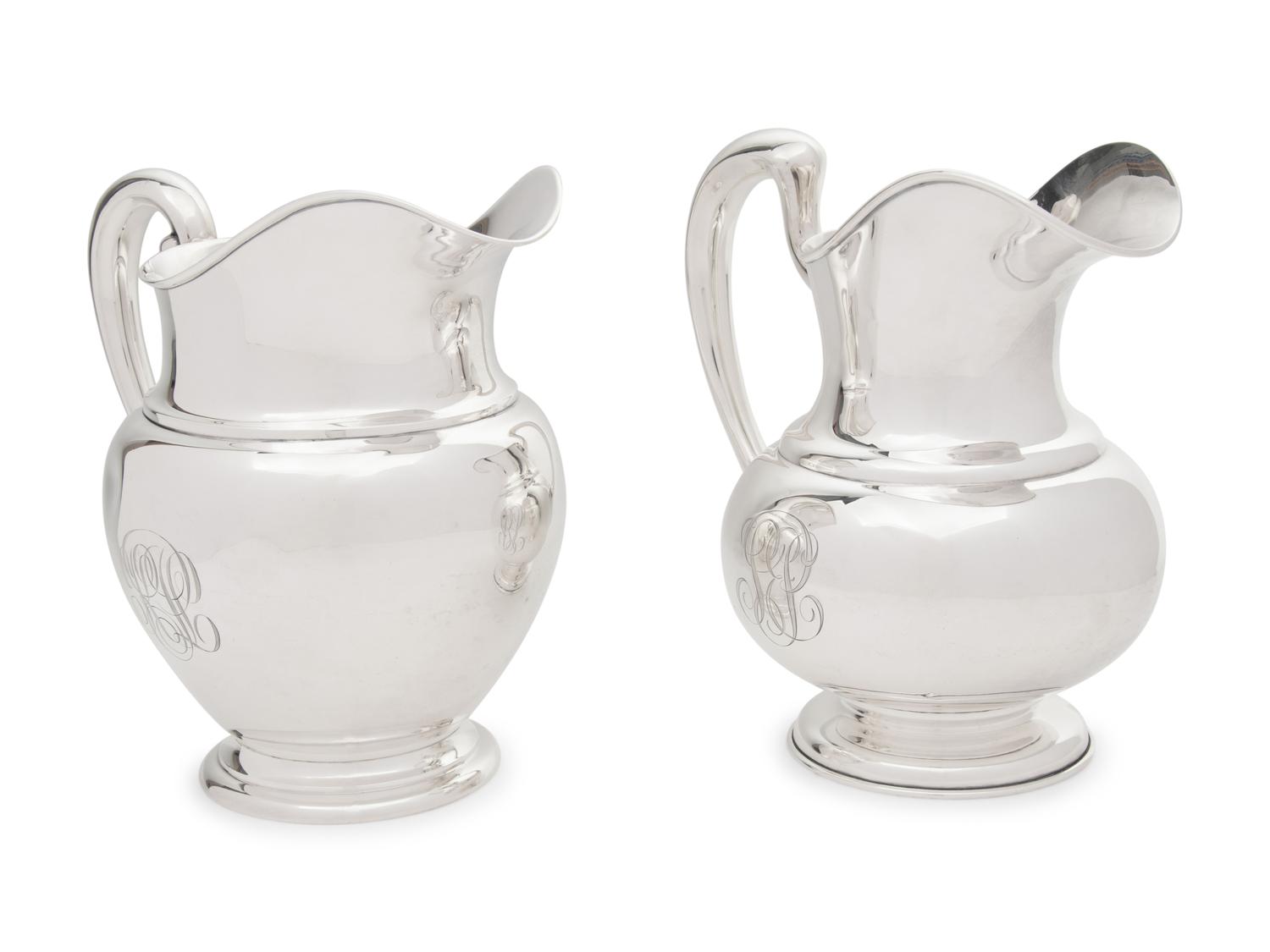 Two American Silver Water Pitchers
