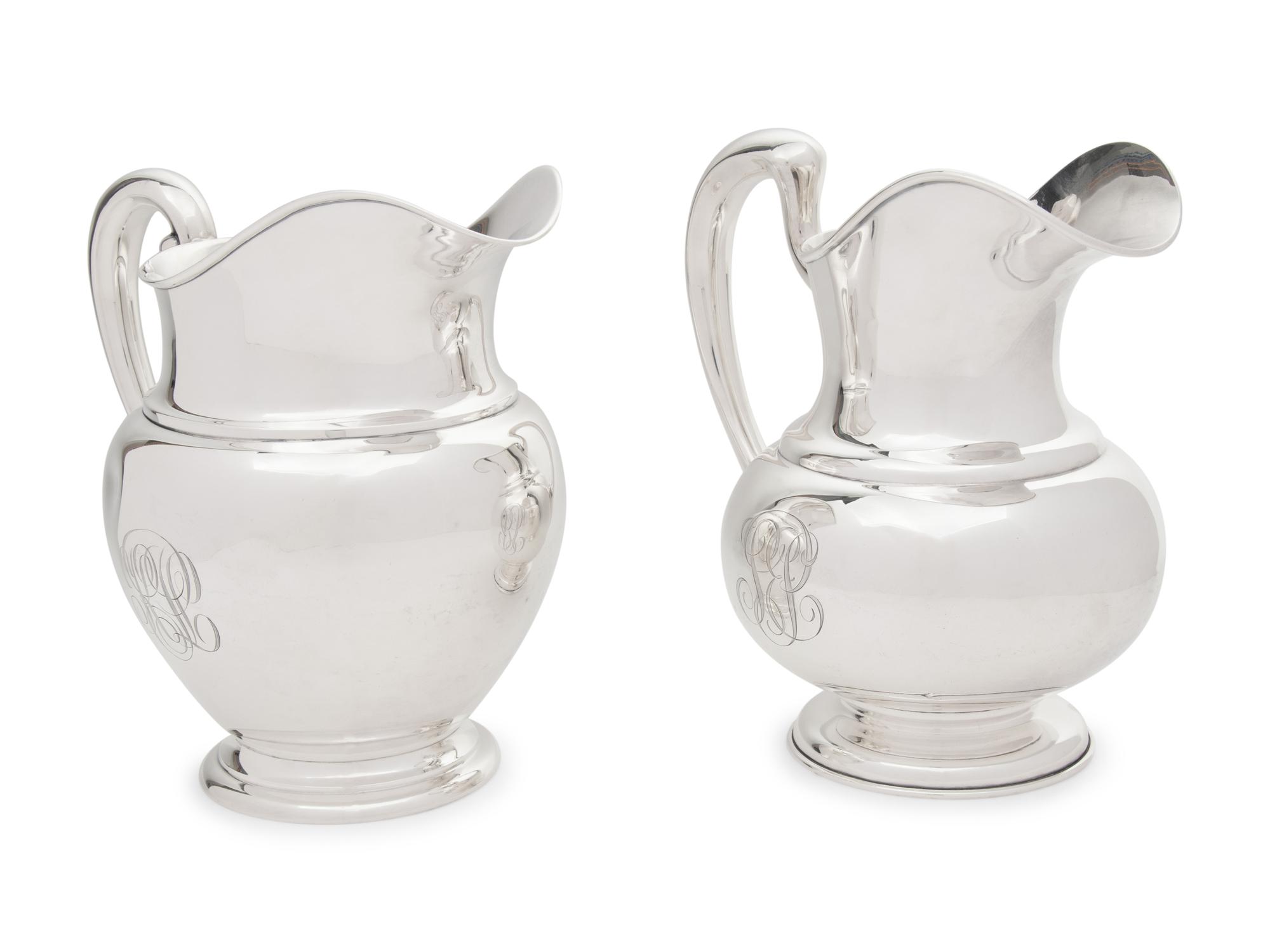 Two American Silver Water Pitchers