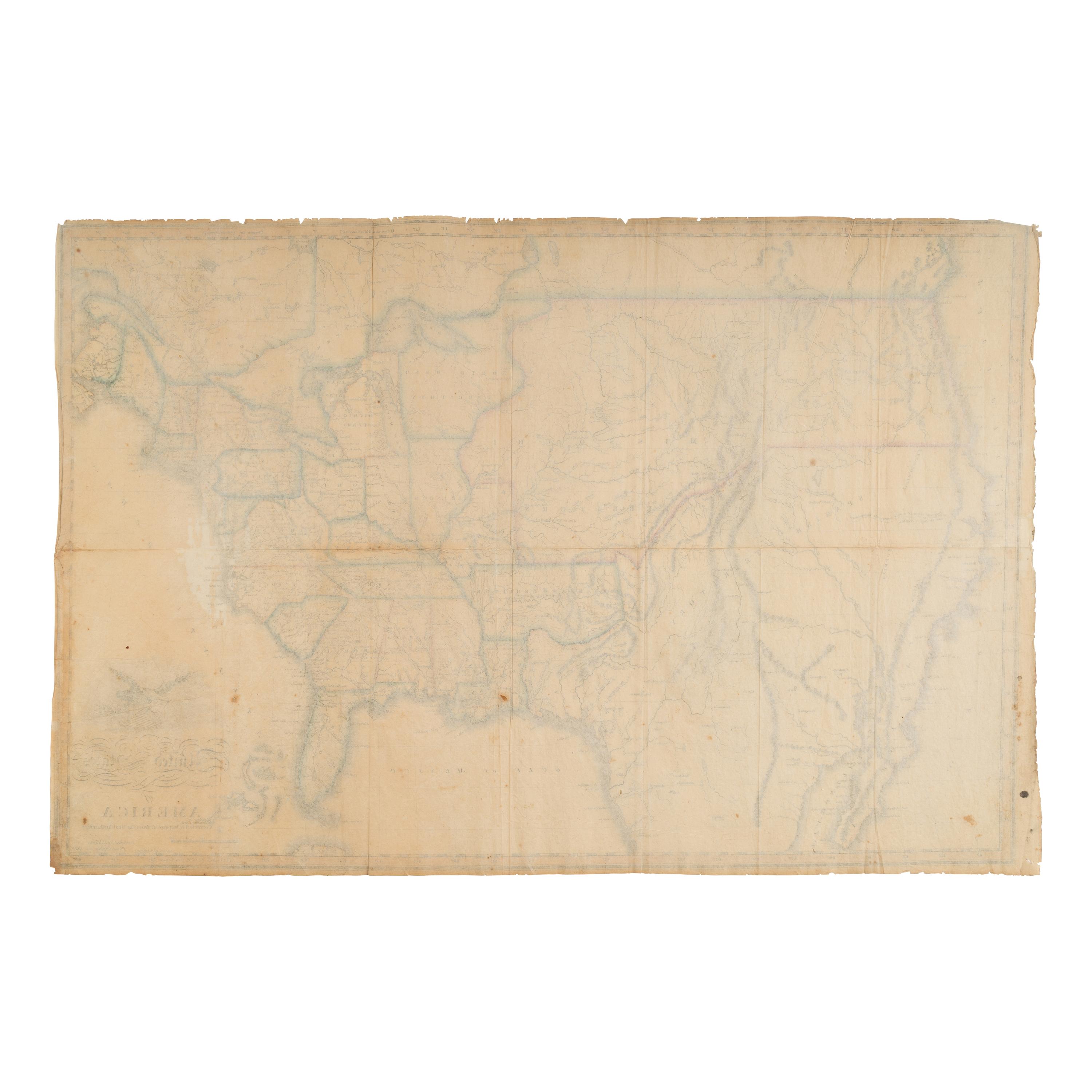 [Map]. United States of America Corrected & Improved from the best Authorities . Philadelphia: Benjamin Warner, 1820.