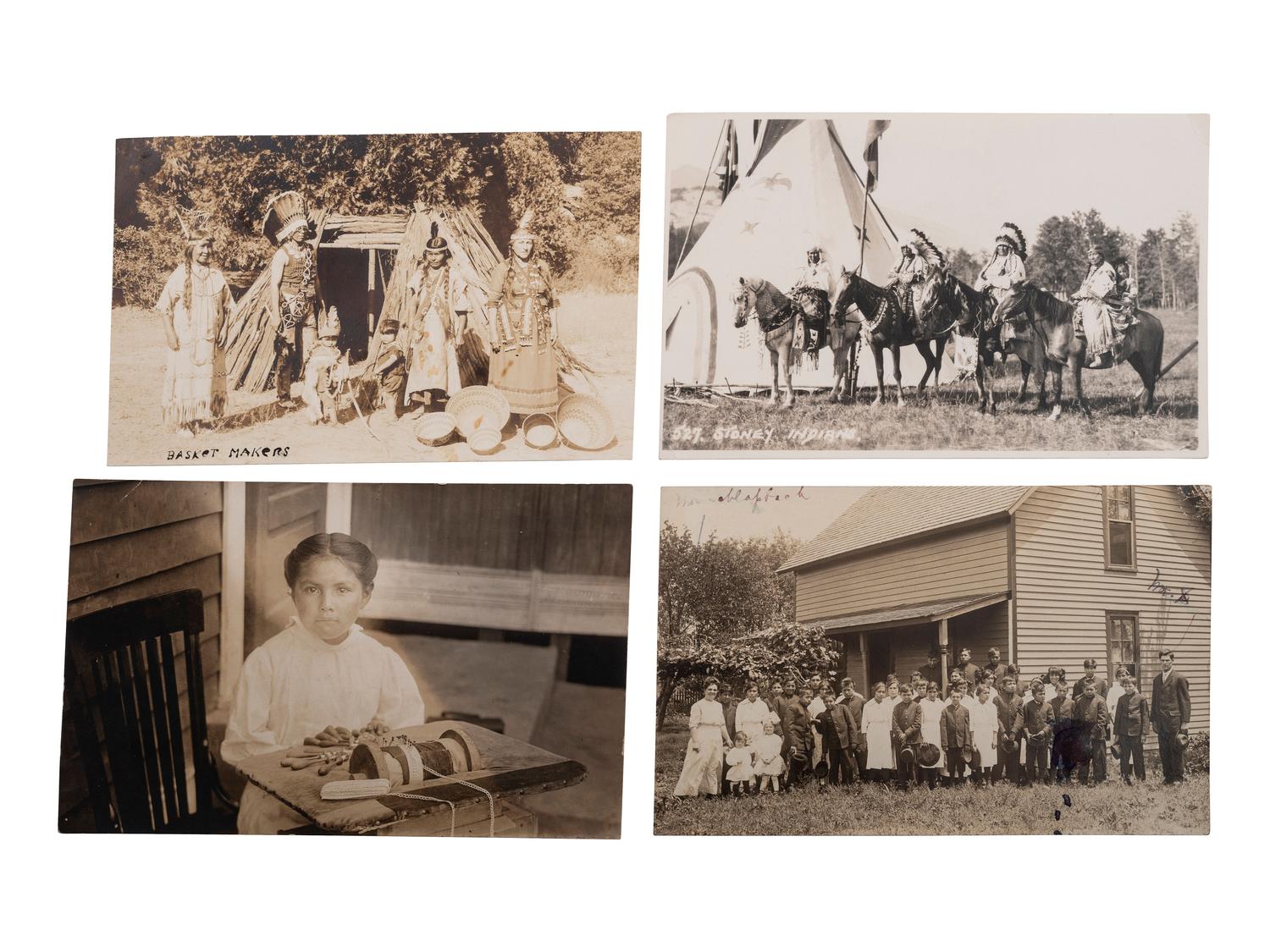 [POSTCARDS]. A group of 93 RPPCs & photographs of Native American subjects.